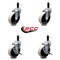 Service Caster 4 Inch Thermoplastic Wheel 1 Inch Expanding Stem Caster Set with 2 Brakes SCC-EX05S410-TPRS-1-2-SLB-2 - alternate 2